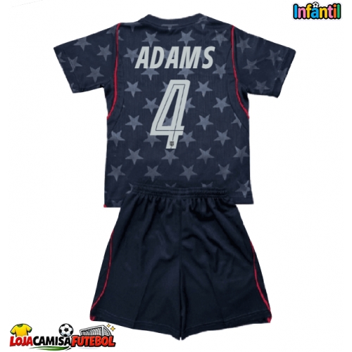 Camisa de Futebol Estados Unidos Tyler Adams #4 Equipamento Secundário Infantil Mundo 2026 Manga Curta (+ Calças curtas)